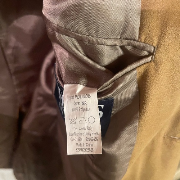 Chaps Tan Sport Coat with Notched Lapels - Picture 12 of 15